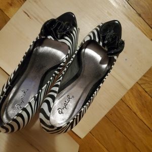 Zebra print heels